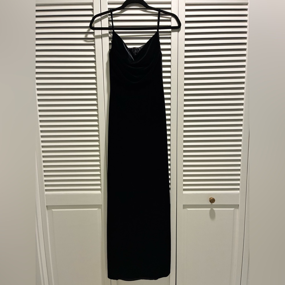 Revelry Skye Velvet Bridesmaid Dress Black 0 Petite